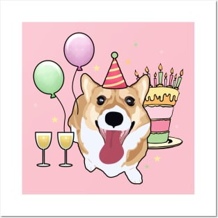 Birthday Corgi Posters and Art